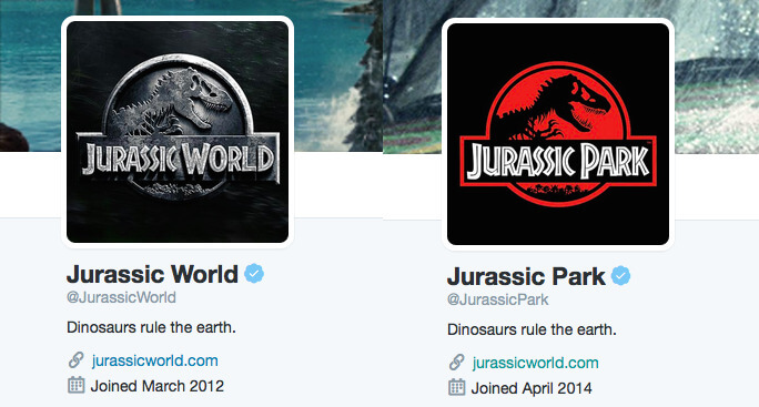Why has Universal Pictures splintered the Jurassic Park and World social media accounts?