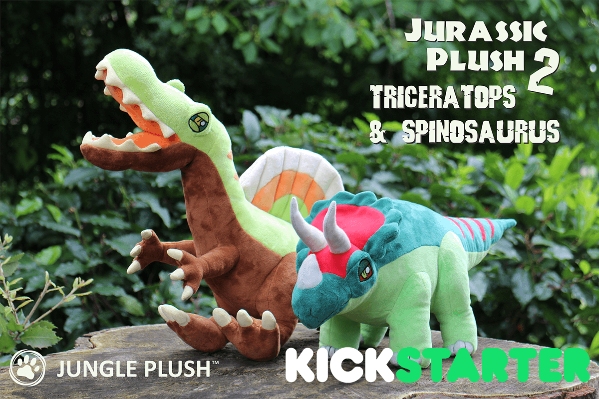 Support Jurassic Plush Spinosaurus and Triceratops Kickstarter