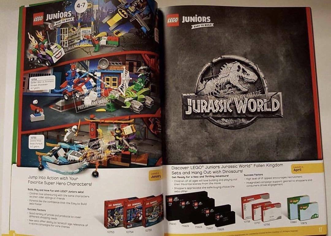 LEGO to release 10 Jurassic World Fallen Kingdom sets in April 2018!