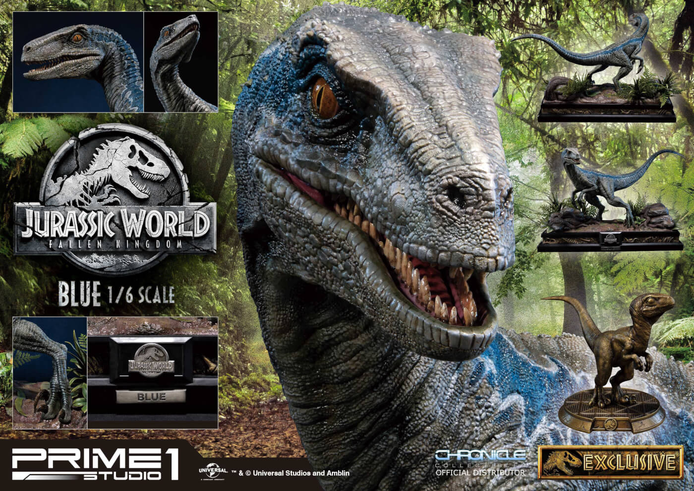Distribution De Jurassic World Fallen Kingdom New 1/6 scale ‘Jurassic World’ Blue statue from Prime 1 Studio Now