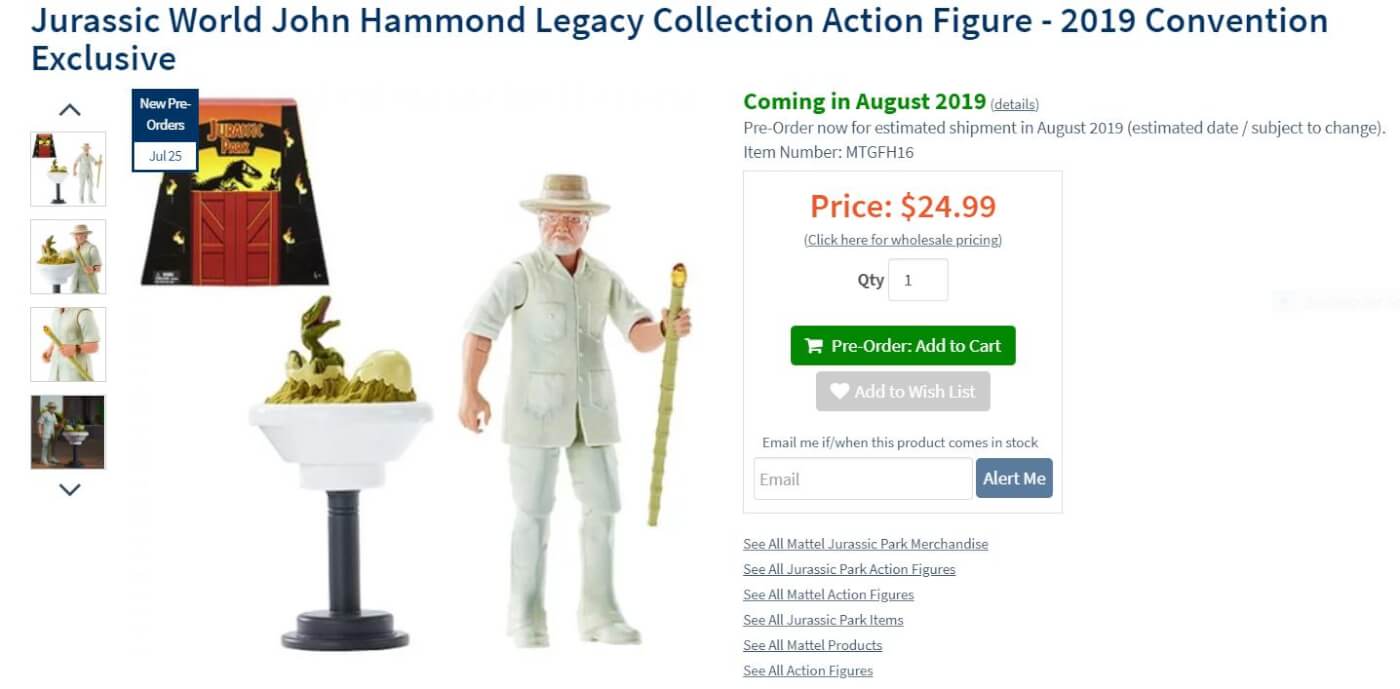 Didn’t Make It to SDCC? You Can Now Buy Mattel’s ‘Jurassic World Legacy Collection’ John Hammond Toy Online for a Limited Time!